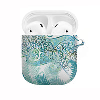 Aotearoa Maori Koru Curves AirPods Case Mossy Paua Shell LT7 Green - Polynesian Pride