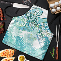 Aotearoa Maori Koru Curves Apron Mossy Paua Shell