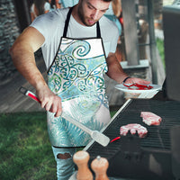 Aotearoa Maori Koru Curves Apron Mossy Paua Shell