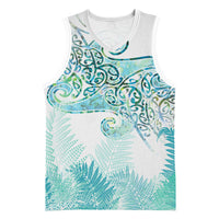 Aotearoa Maori Koru Curves Basketball Jersey Mossy Paua Shell LT7 Unisex Green - Polynesian Pride