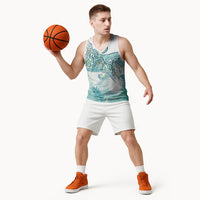 Aotearoa Maori Koru Curves Basketball Jersey Mossy Paua Shell LT7 - Polynesian Pride