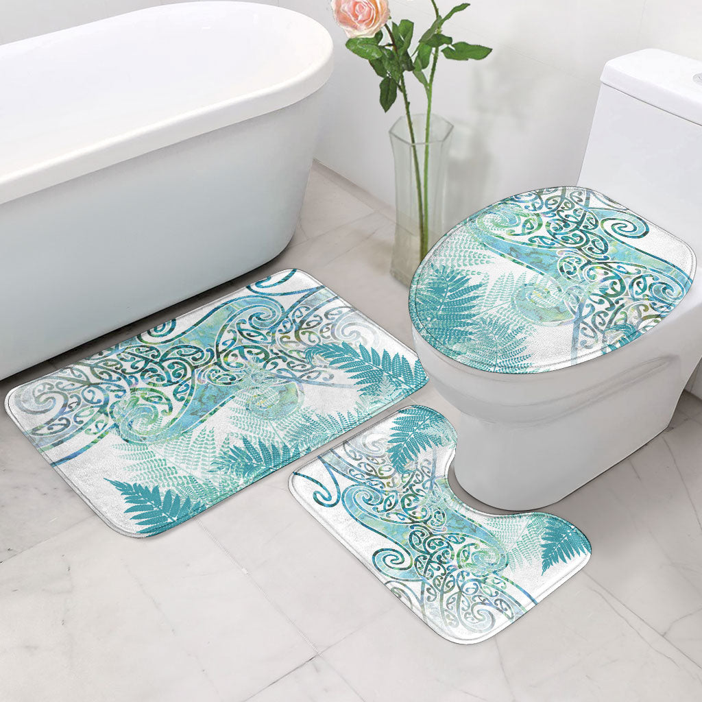 Aotearoa Maori Koru Curves Bathroom Set Mossy Paua Shell LT7 - Polynesian Pride