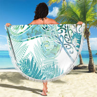 Aotearoa Maori Koru Curves Beach Blanket Mossy Paua Shell LT7 - Polynesian Pride