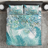 Aotearoa Maori Koru Curves Bedding Set Mossy Paua Shell LT7 Green - Polynesian Pride