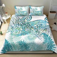 Aotearoa Maori Koru Curves Bedding Set Mossy Paua Shell LT7 - Polynesian Pride