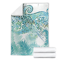 Aotearoa Maori Koru Curves Blanket Mossy Paua Shell LT7 - Polynesian Pride