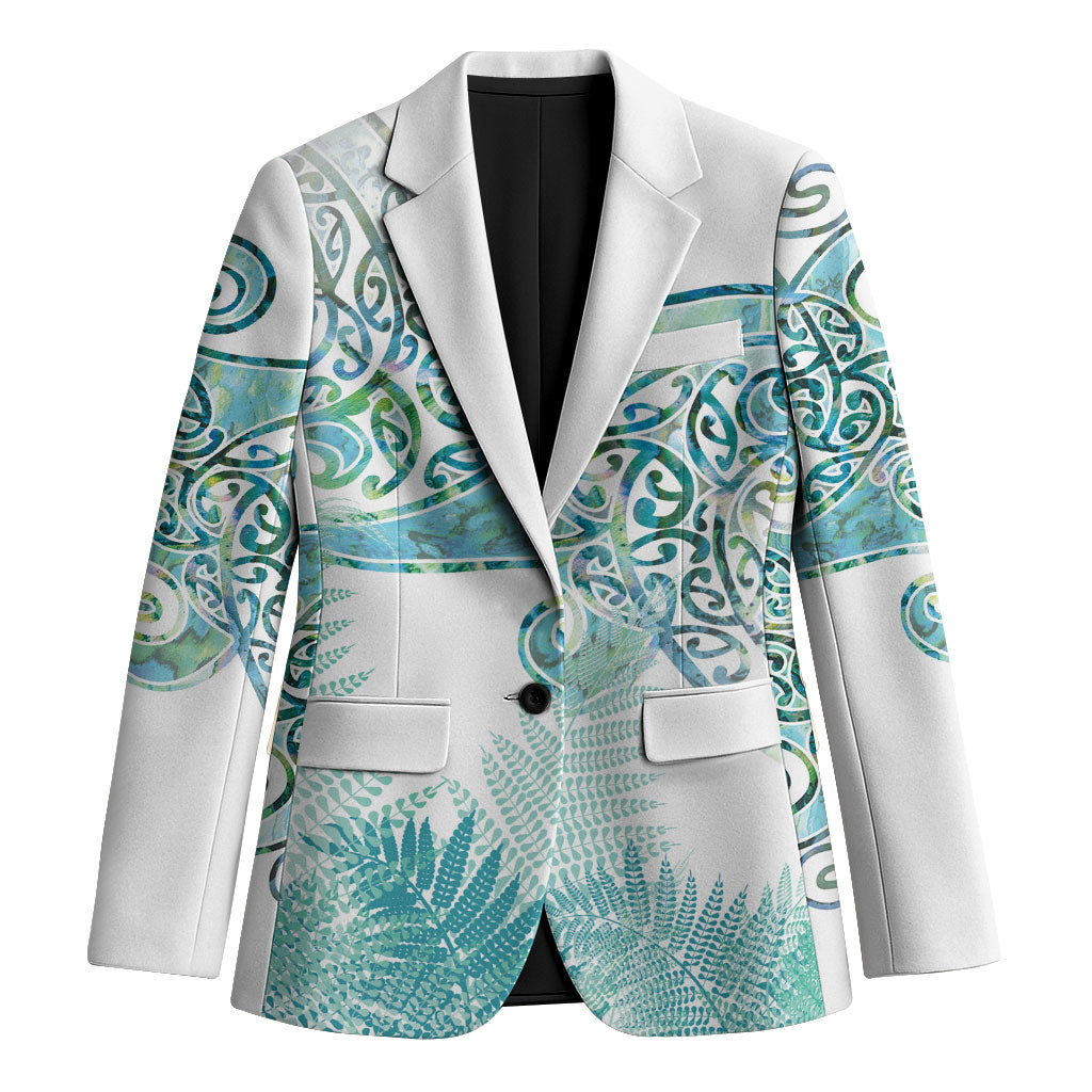 Aotearoa Maori Koru Curves Blazer Mossy Paua Shell LT7 Unisex Green - Polynesian Pride