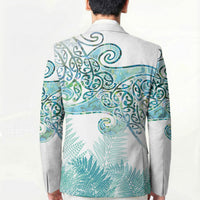 Aotearoa Maori Koru Curves Blazer Mossy Paua Shell