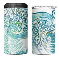 Aotearoa Maori Koru Curves 4 in 1 Can Cooler Tumbler Mossy Paua Shell