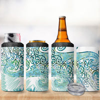 Aotearoa Maori Koru Curves 4 in 1 Can Cooler Tumbler Mossy Paua Shell