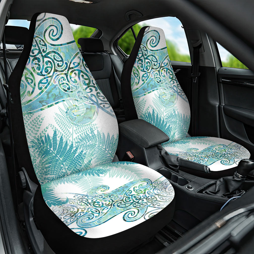 Aotearoa Maori Koru Curves Car Seat Cover Mossy Paua Shell