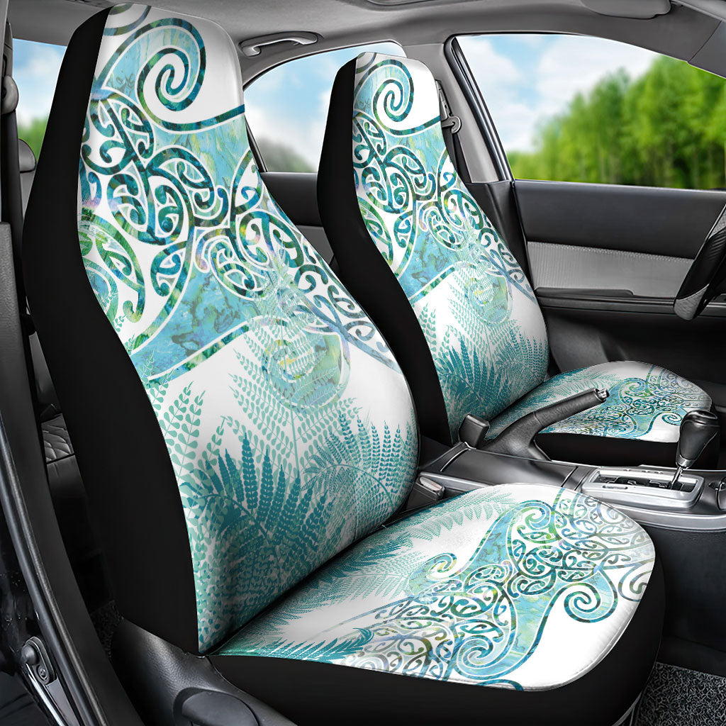 Aotearoa Maori Koru Curves Car Seat Cover Mossy Paua Shell