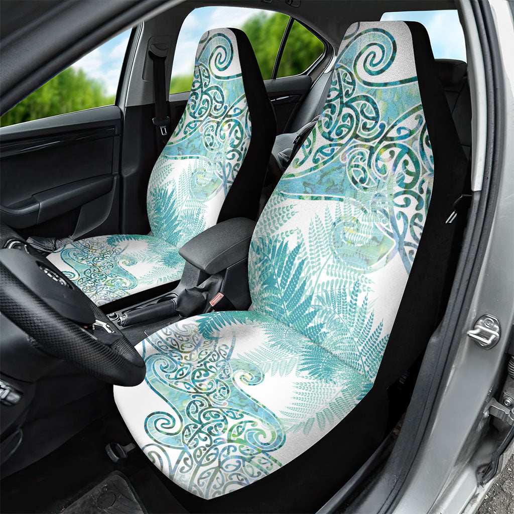 Aotearoa Maori Koru Curves Car Seat Cover Mossy Paua Shell