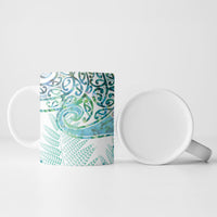 Aotearoa Maori Koru Curves Ceramic Mug Mossy Paua Shell LT7 - Polynesian Pride