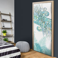 Aotearoa Maori Koru Curves Door Cover Mossy Paua Shell LT7 - Polynesian Pride
