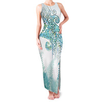 Aotearoa Maori Koru Curves Family Matching Tank Maxi Dress and Hawaiian Shirt Mossy Paua Shell