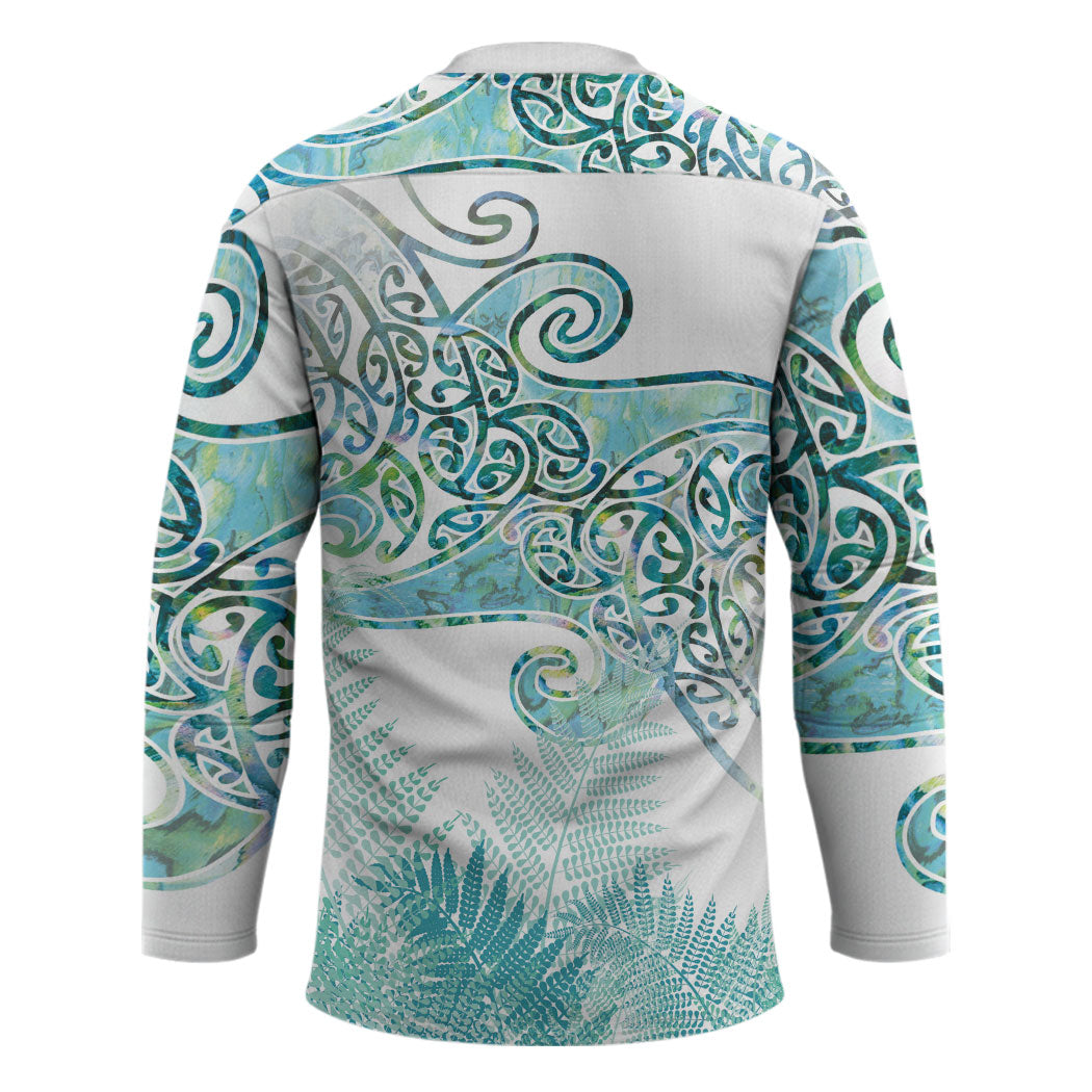 Aotearoa Maori Koru Curves Hockey Jersey Mossy Paua Shell LT7 - Polynesian Pride