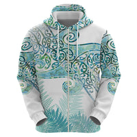 Aotearoa Maori Koru Curves Hoodie Mossy Paua Shell LT7 - Polynesian Pride