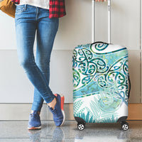 Aotearoa Maori Koru Curves Luggage Cover Mossy Paua Shell LT7 - Polynesian Pride
