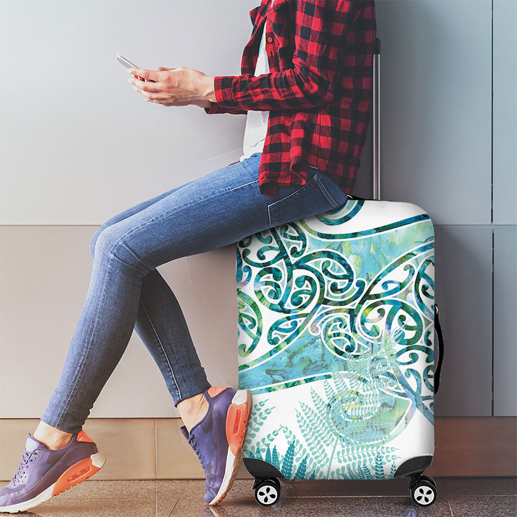Aotearoa Maori Koru Curves Luggage Cover Mossy Paua Shell LT7 - Polynesian Pride