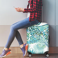 Aotearoa Maori Koru Curves Luggage Cover Mossy Paua Shell LT7 - Polynesian Pride