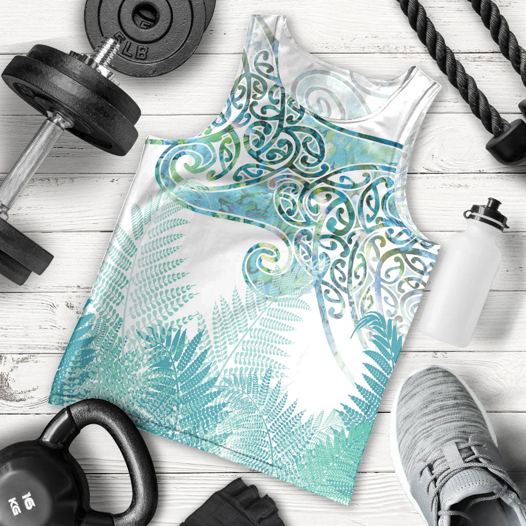 Aotearoa Maori Koru Curves Men Tank Top Mossy Paua Shell LT7 - Polynesian Pride