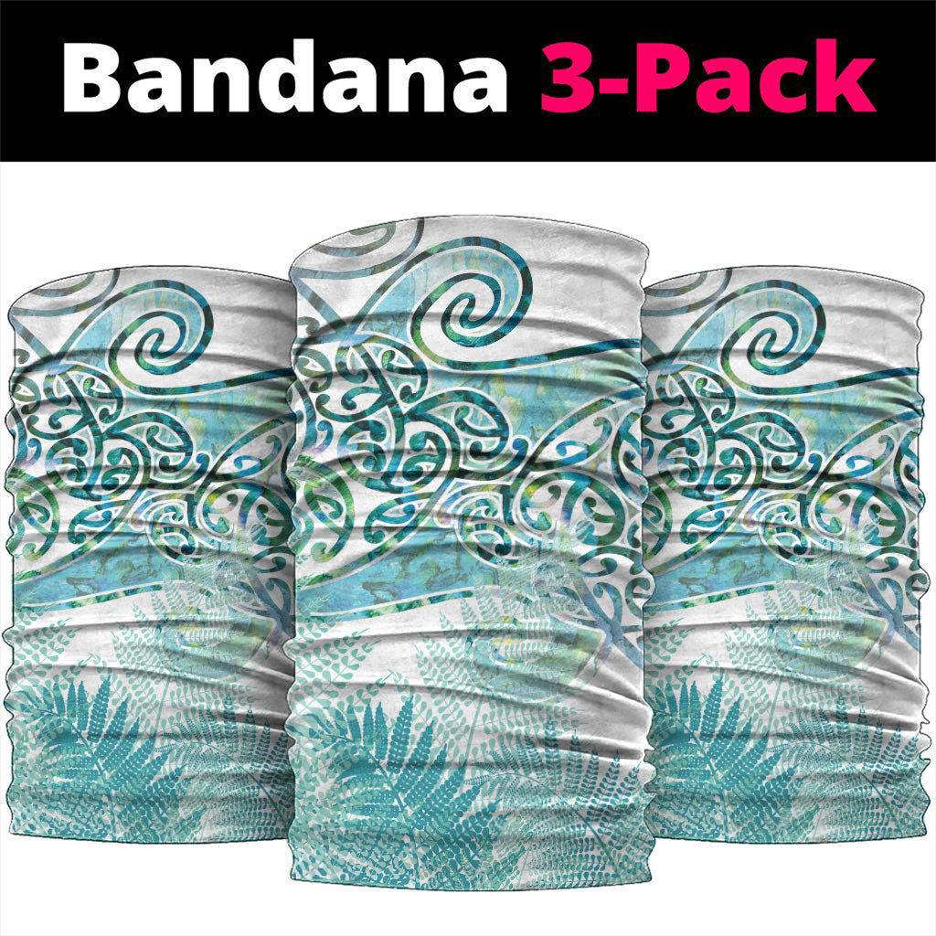 Aotearoa Maori Koru Curves Neck Gaiter Mossy Paua Shell LT7 package One Size: 25*50cm Green - Polynesian Pride