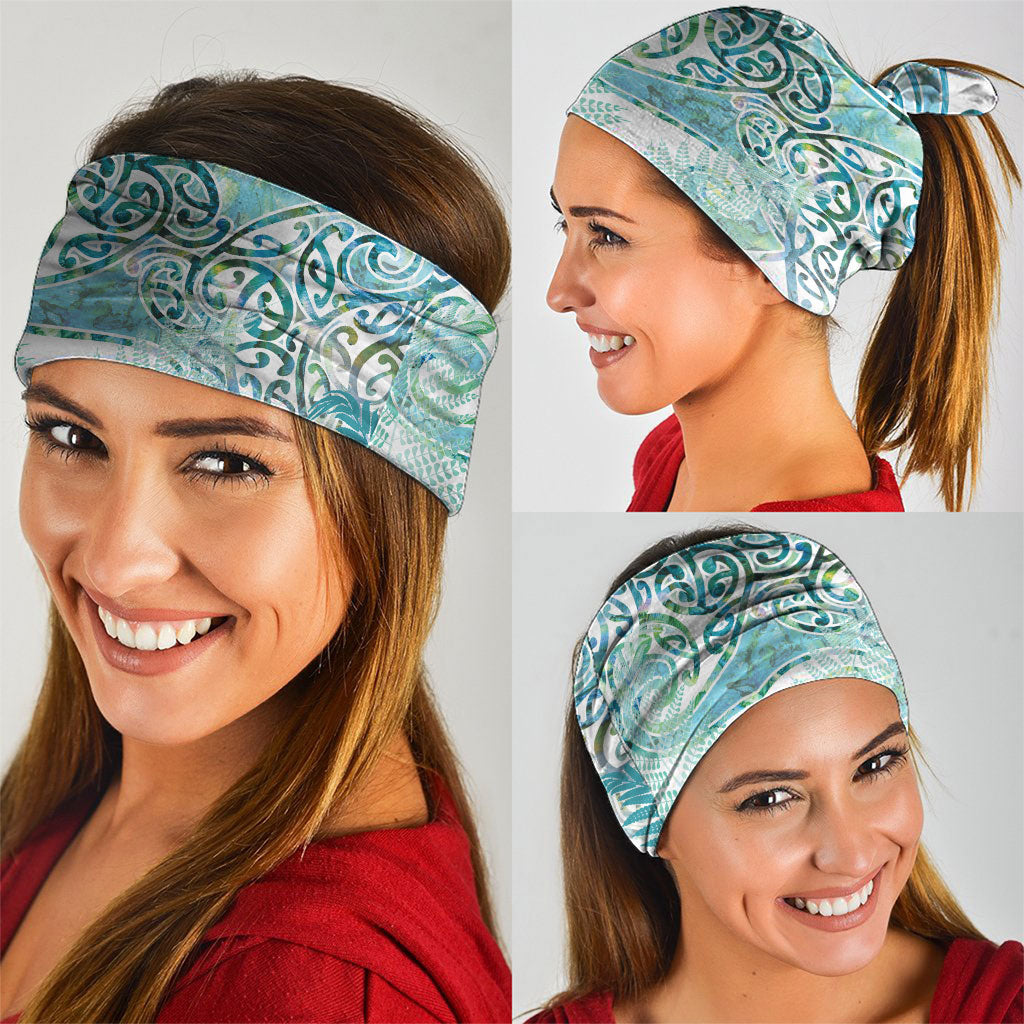Aotearoa Maori Koru Curves Neck Gaiter Mossy Paua Shell LT7 - Polynesian Pride