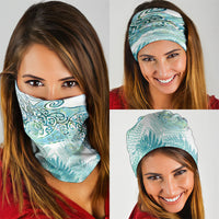 Aotearoa Maori Koru Curves Neck Gaiter Mossy Paua Shell LT7 - Polynesian Pride