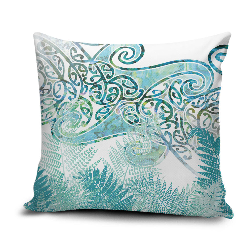 Aotearoa Maori Koru Curves Pillow Cover Mossy Paua Shell LT7 Green - Polynesian Pride