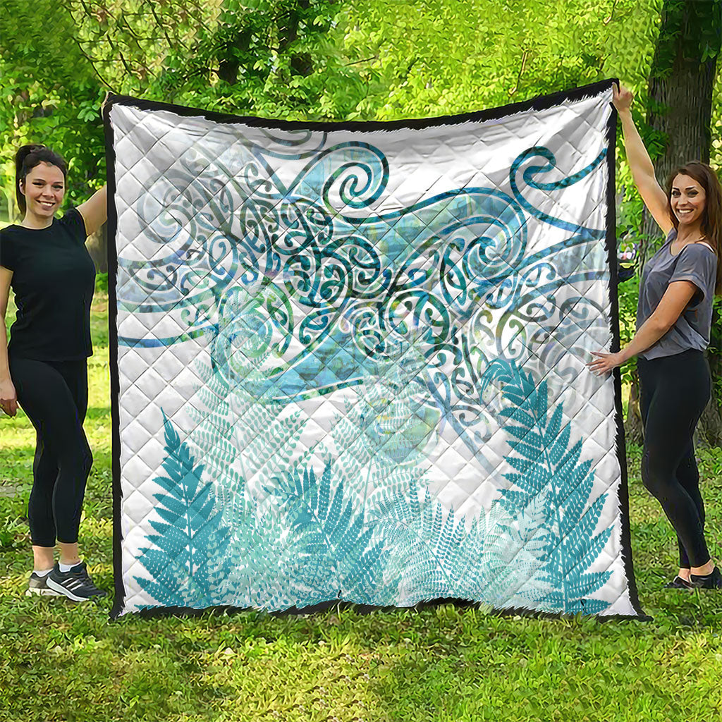 Aotearoa Maori Koru Curves Quilt Mossy Paua Shell LT7 - Polynesian Pride