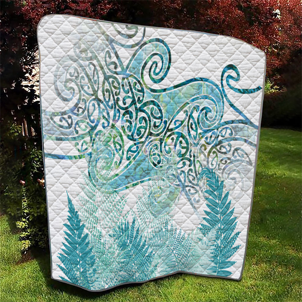Aotearoa Maori Koru Curves Quilt Mossy Paua Shell LT7 - Polynesian Pride