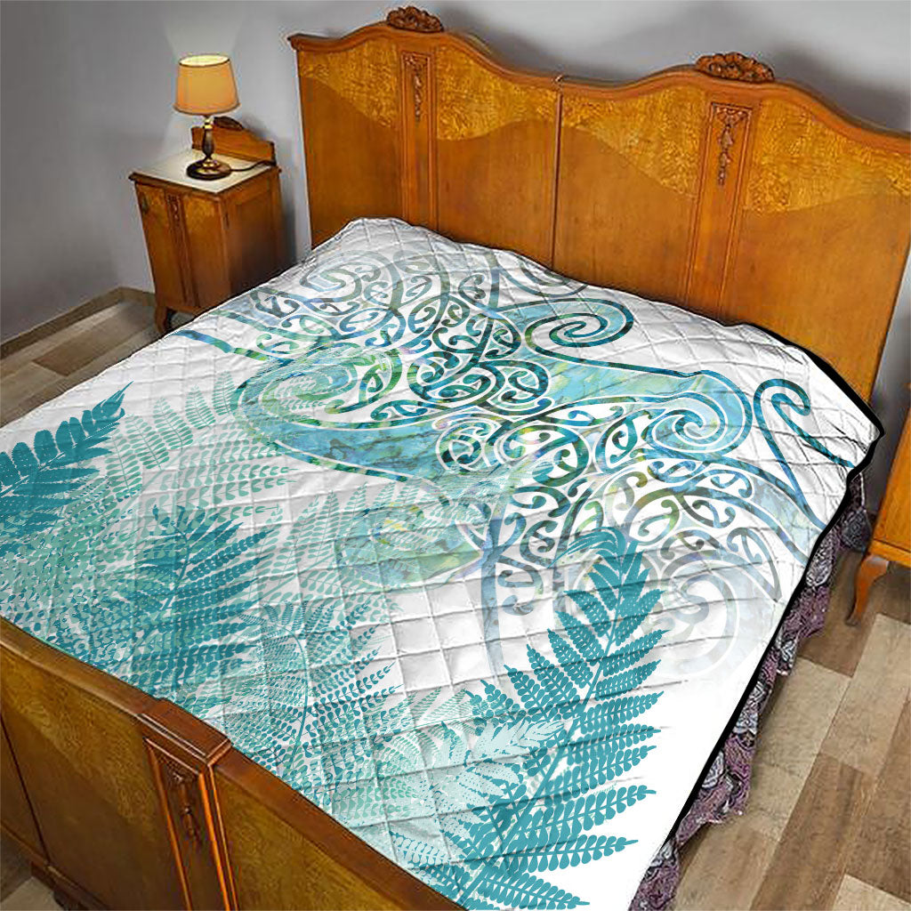 Aotearoa Maori Koru Curves Quilt Mossy Paua Shell LT7 - Polynesian Pride