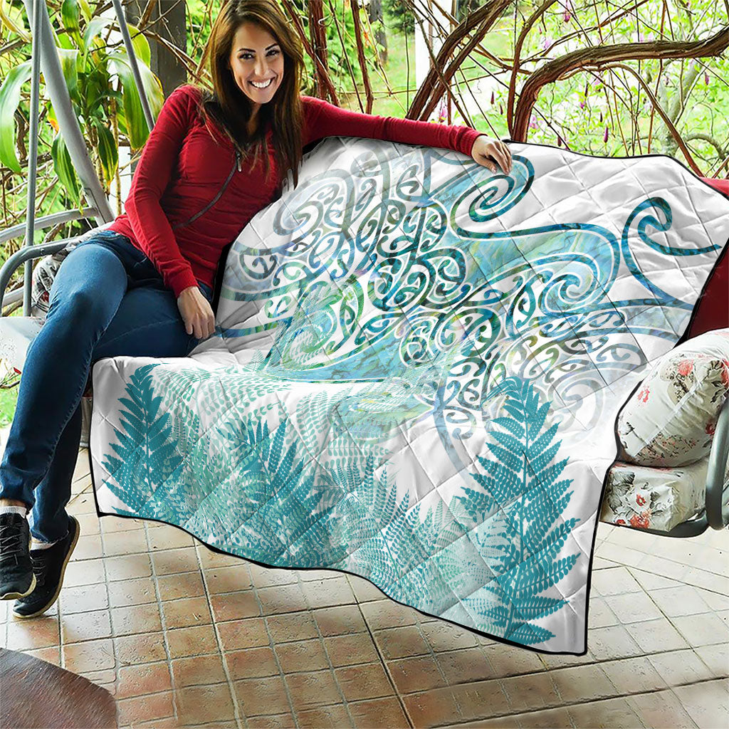 Aotearoa Maori Koru Curves Quilt Mossy Paua Shell LT7 - Polynesian Pride