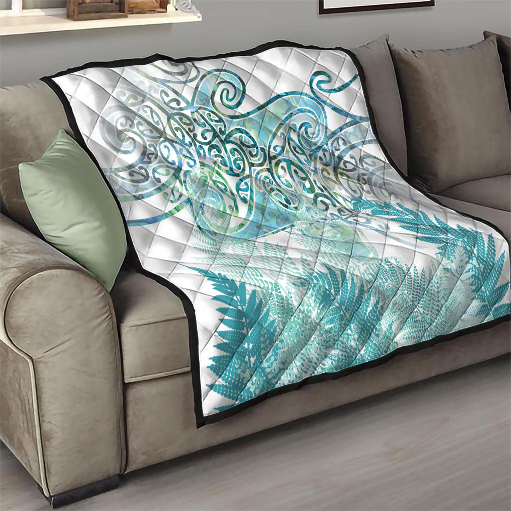 Aotearoa Maori Koru Curves Quilt Mossy Paua Shell LT7 - Polynesian Pride