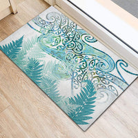 Aotearoa Maori Koru Curves Rubber Doormat Mossy Paua Shell LT7 - Polynesian Pride