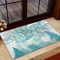 Aotearoa Maori Koru Curves Rubber Doormat Mossy Paua Shell LT7 - Polynesian Pride
