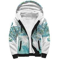 Aotearoa Maori Koru Curves Sherpa Hoodie Mossy Paua Shell LT7 Unisex Green - Polynesian Pride