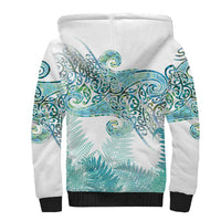Aotearoa Maori Koru Curves Sherpa Hoodie Mossy Paua Shell LT7 - Polynesian Pride
