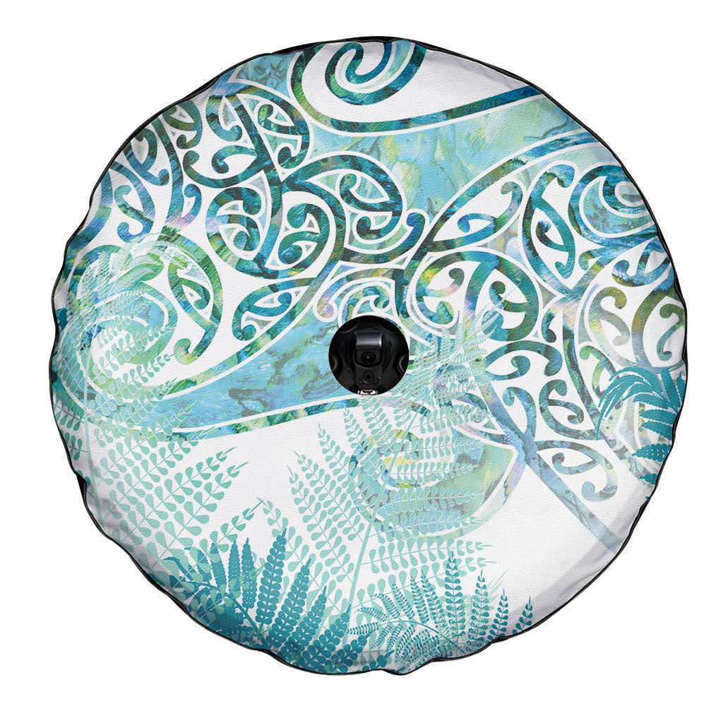 Aotearoa Maori Koru Curves Spare Tire Cover Mossy Paua Shell LT7 - Polynesian Pride