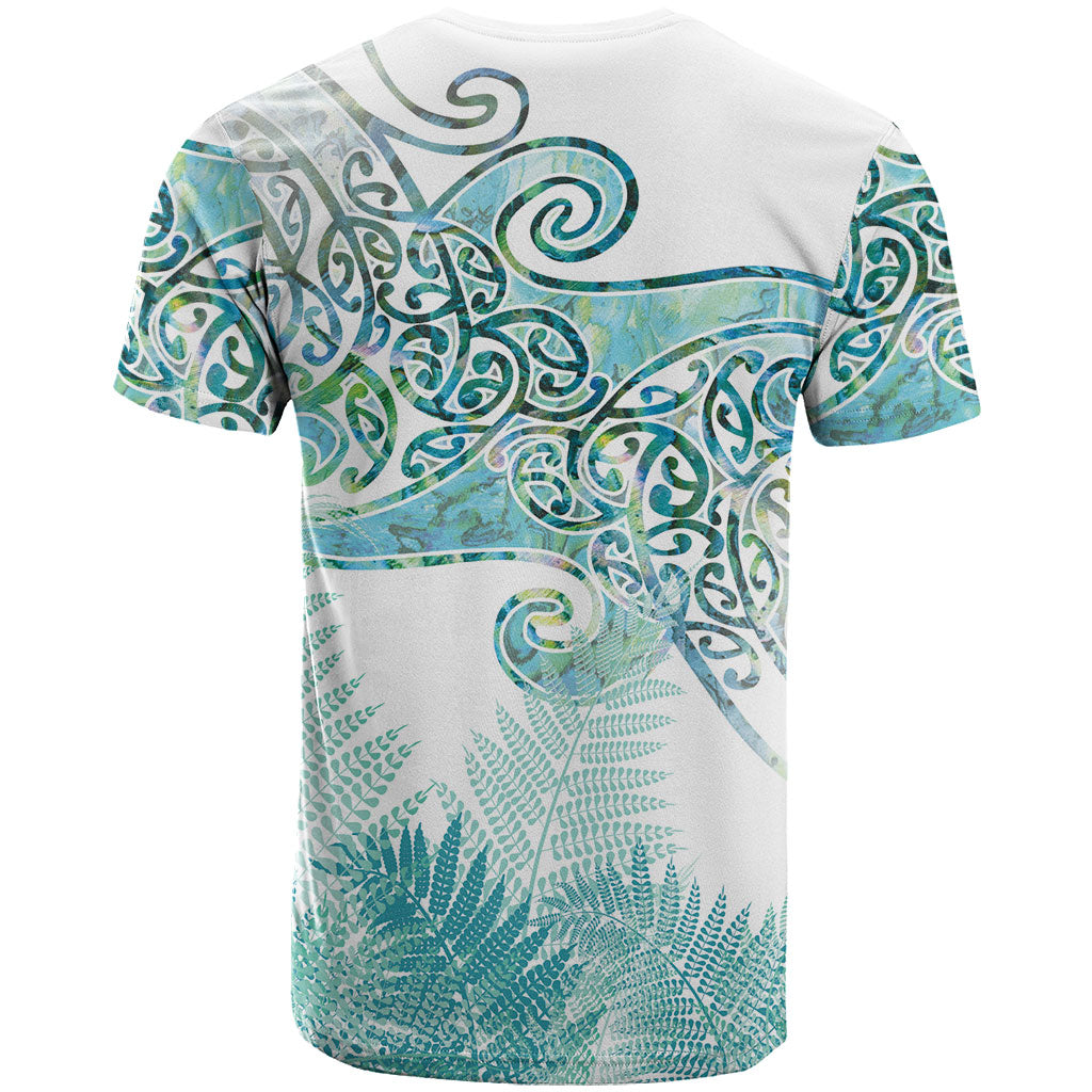 Aotearoa Maori Koru Curves T Shirt Mossy Paua Shell LT7 - Polynesian Pride