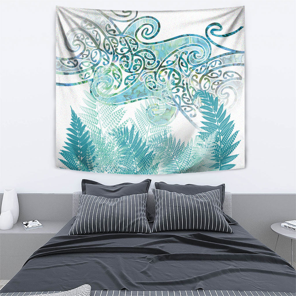 Aotearoa Maori Koru Curves Tapestry Mossy Paua Shell LT7 - Polynesian Pride