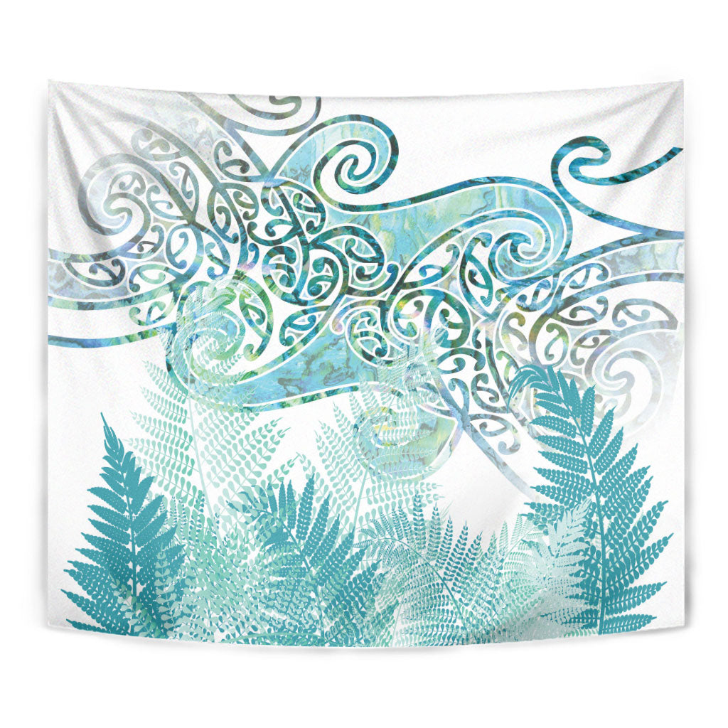 Aotearoa Maori Koru Curves Tapestry Mossy Paua Shell LT7 - Polynesian Pride
