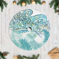 Aotearoa Maori Koru Curves Tree Skirt Mossy Paua Shell LT7 Casual Green - Polynesian Pride