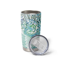 Aotearoa Maori Koru Curves Tumbler Cup Mossy Paua Shell LT7 - Polynesian Pride