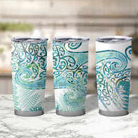 Aotearoa Maori Koru Curves Tumbler Cup Mossy Paua Shell LT7 - Polynesian Pride