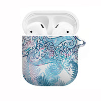 Aotearoa Maori Koru Curves AirPods Case Aqua Paua Shell LT7 Blue - Polynesian Pride