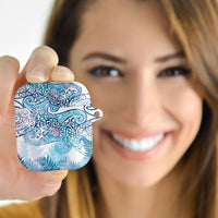 Aotearoa Maori Koru Curves AirPods Case Aqua Paua Shell LT7 - Polynesian Pride