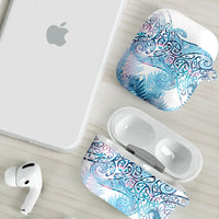 Aotearoa Maori Koru Curves AirPods Case Aqua Paua Shell LT7 - Polynesian Pride
