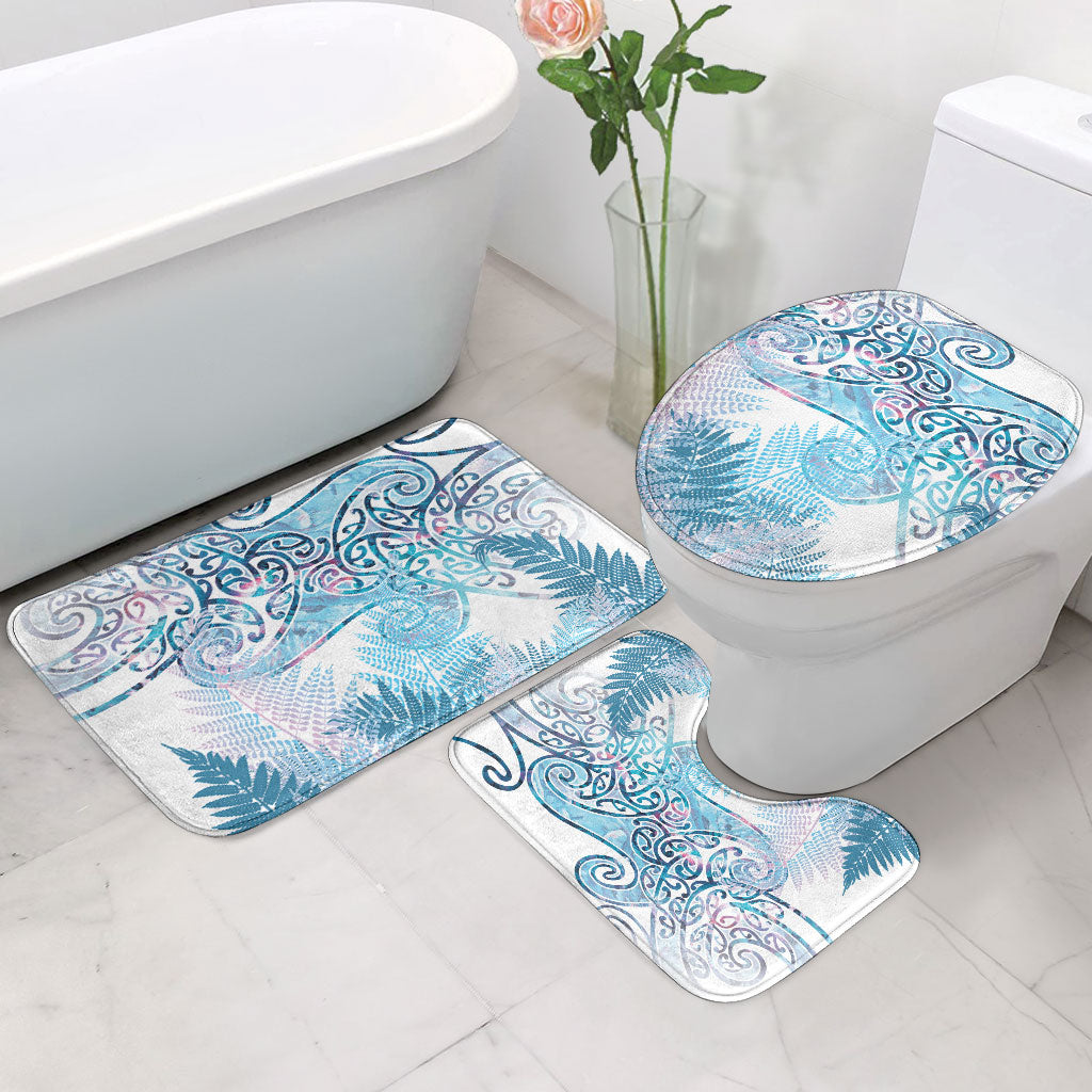 Aotearoa Maori Koru Curves Bathroom Set Aqua Paua Shell LT7 - Polynesian Pride